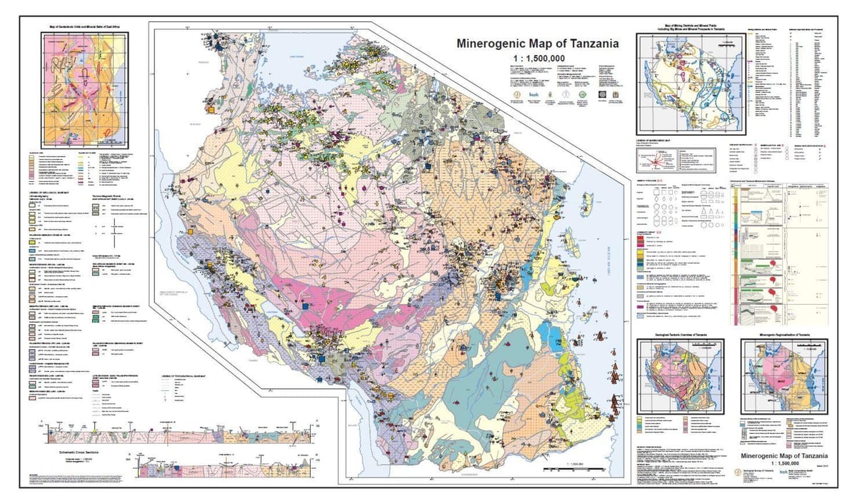 геології і мінеральних карті Танзанії
