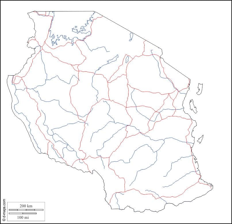порожня карта Танзанії