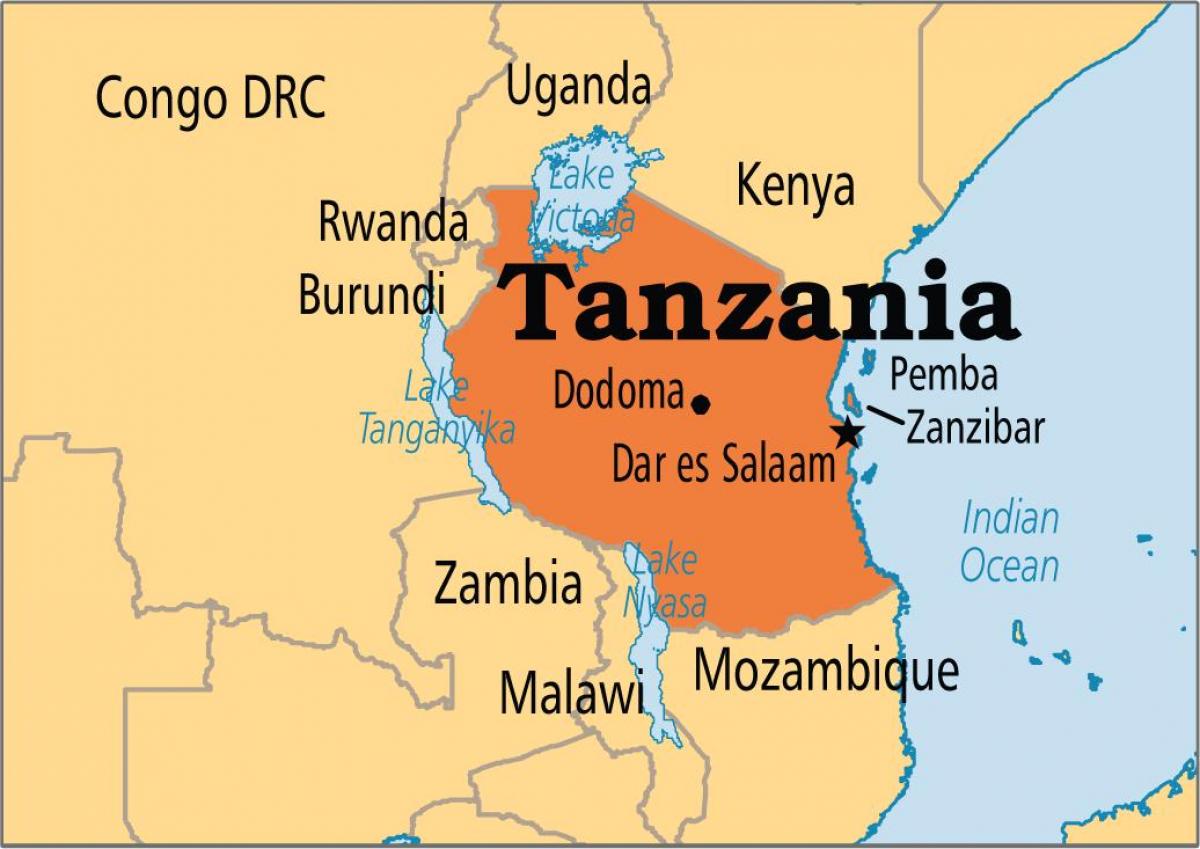 Карта дар-Ес-Салам Танзанія