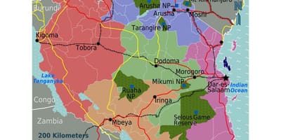 Карта Танзанії мова